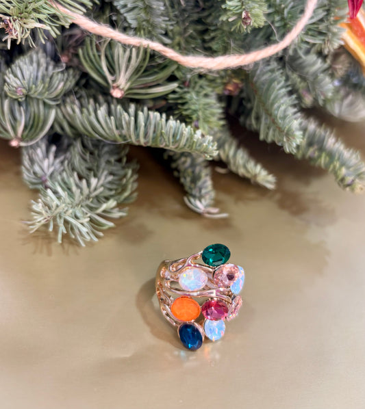 Anillo Cristales Colores