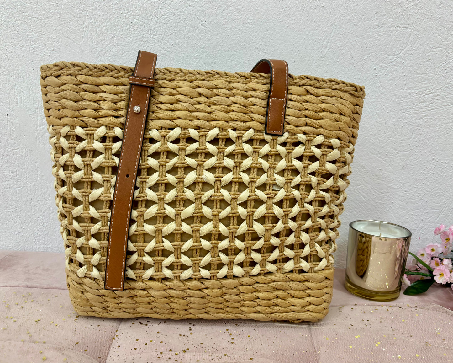 Bolso Trenzado Bicolor