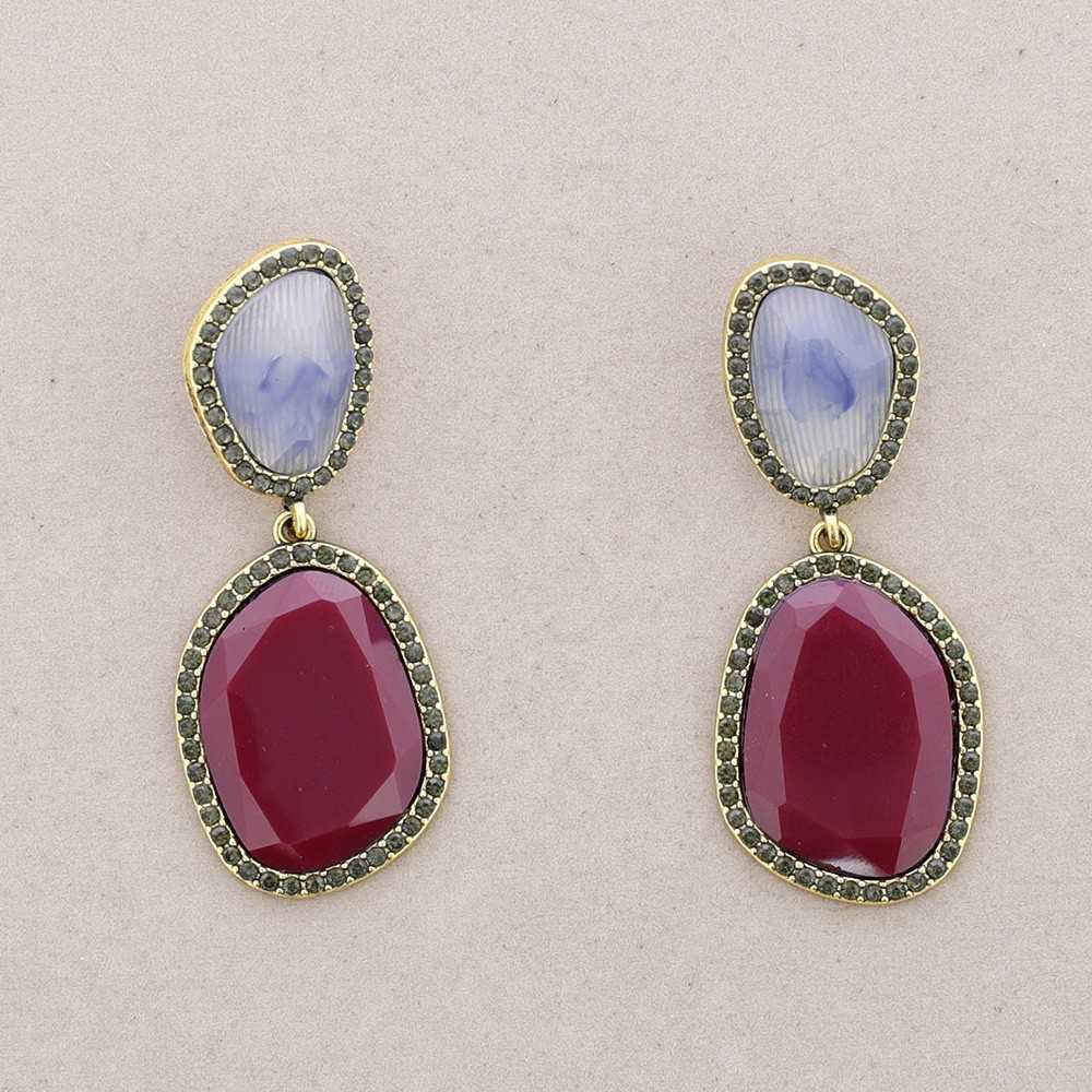 Pendientes geométricos resina strass