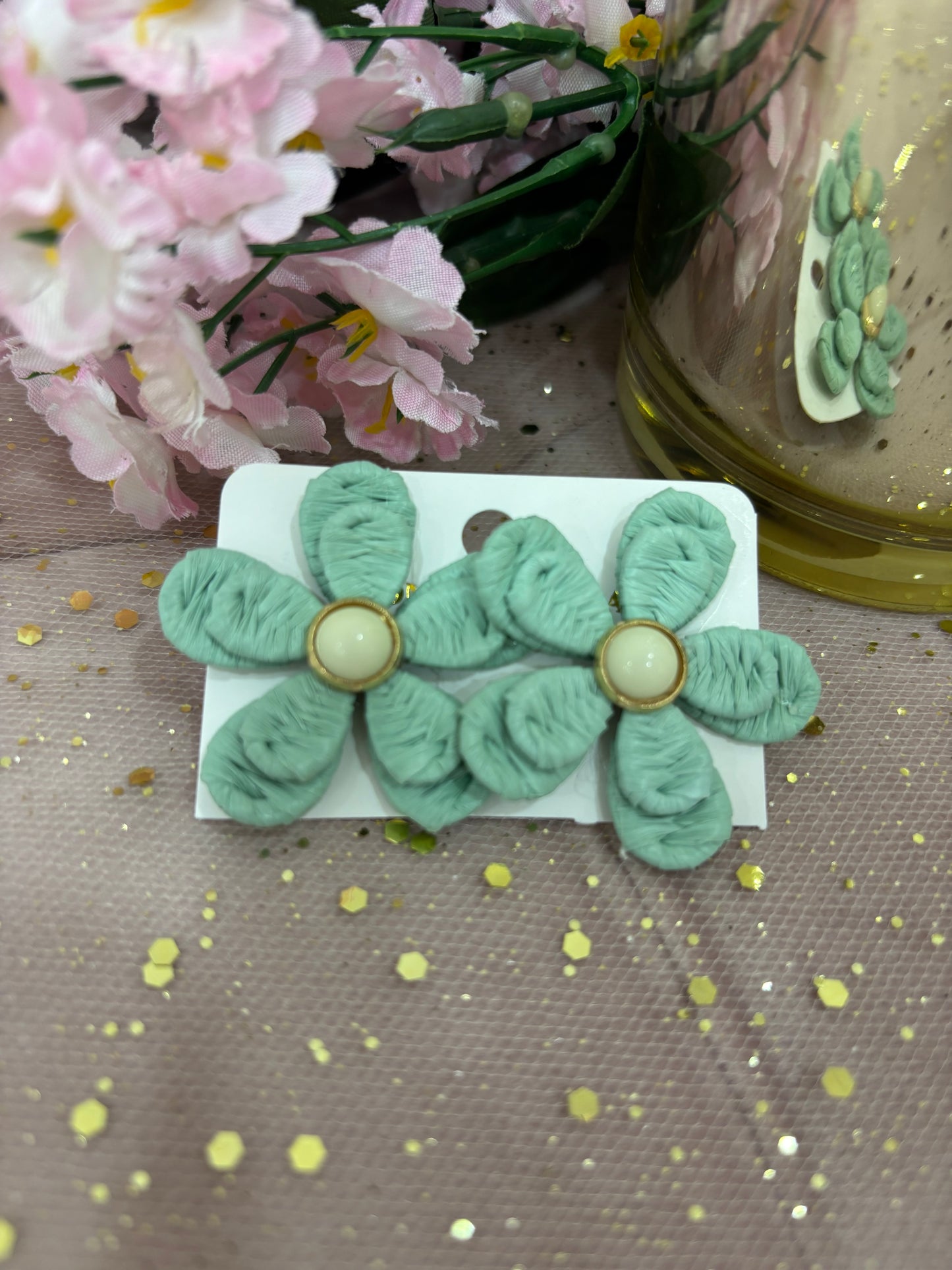 Pendientes Flor Azul