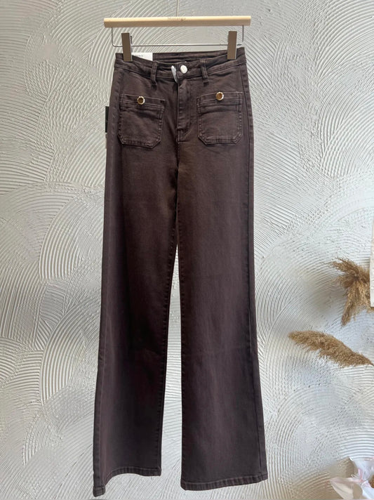 Jeans Bolsillos Marrón