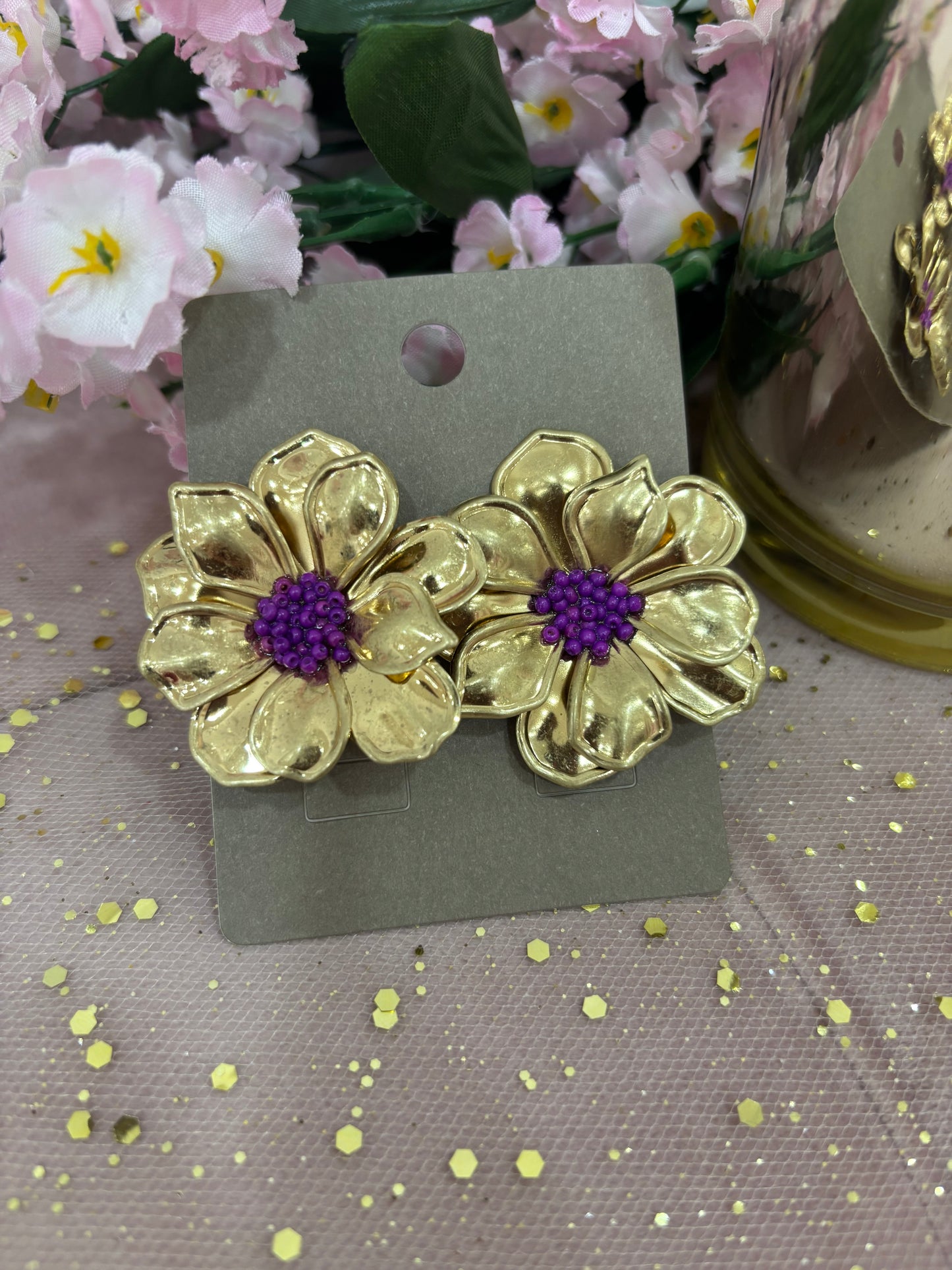 Pendientes Flor Morada