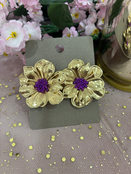 Pendientes Flor Morada