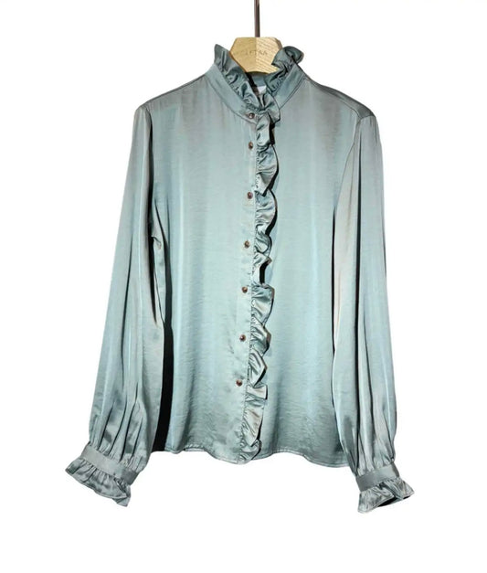 Camisa Raso Verde Agua
