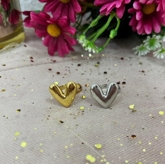 Anillo Acero Corazón