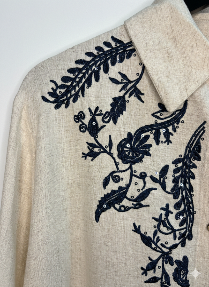 Camisa Lino Flores