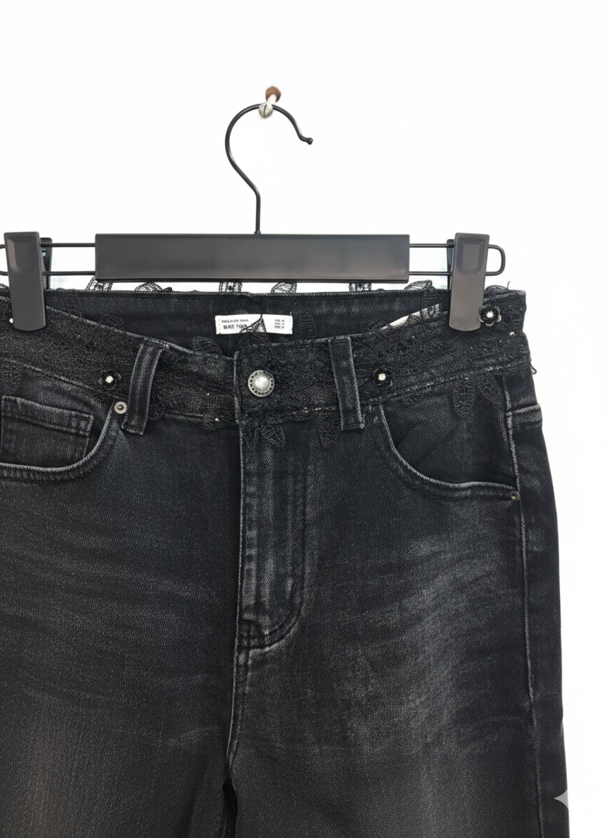 Jeans Negros Flor