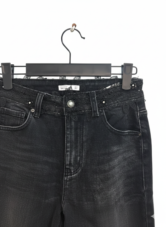 Jeans Negros Flor