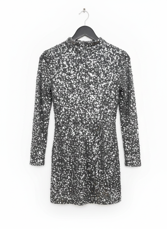 Vestido Gris Lentejuelas